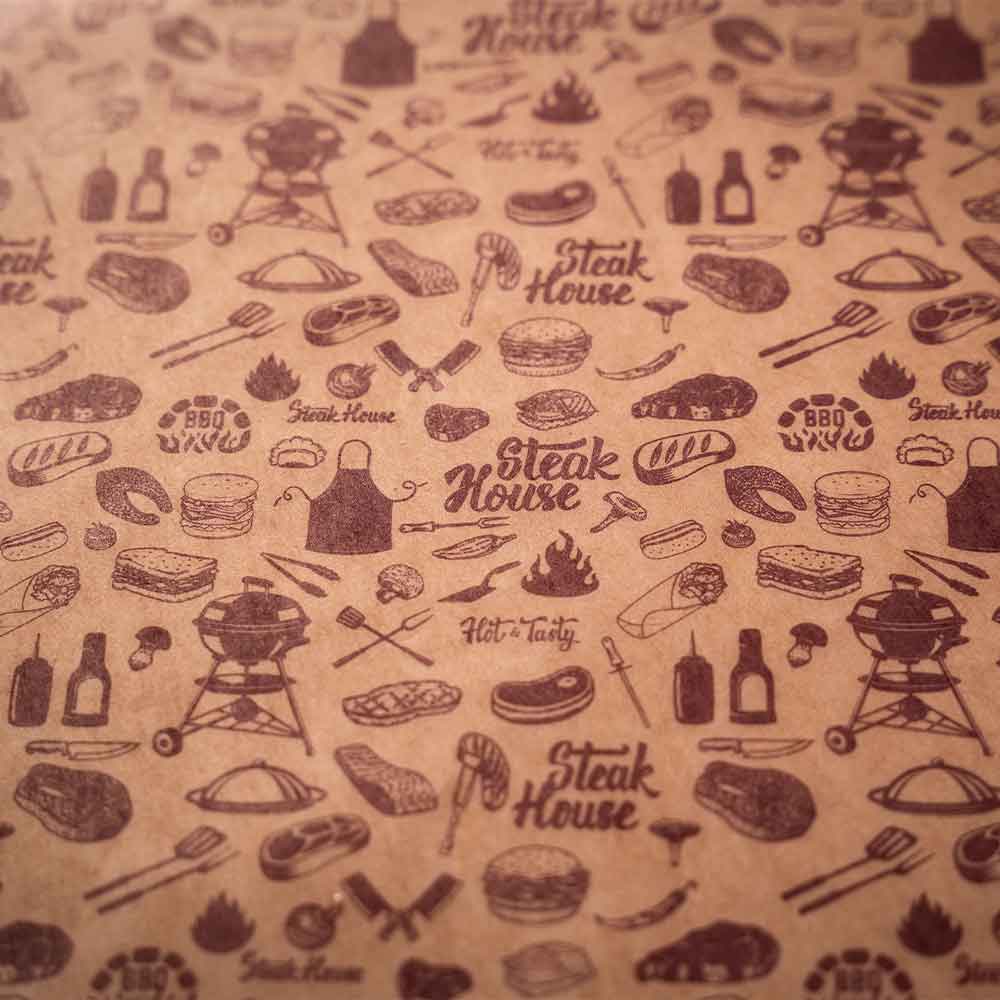 Custom Printed Greaseproof Paper - Brown