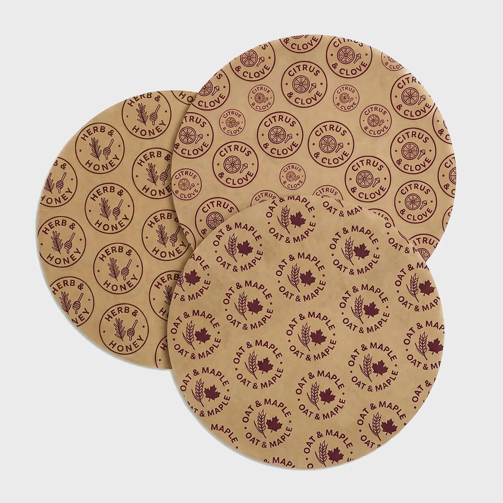 Round Greaseproof Paper – Brown – Custom Printing