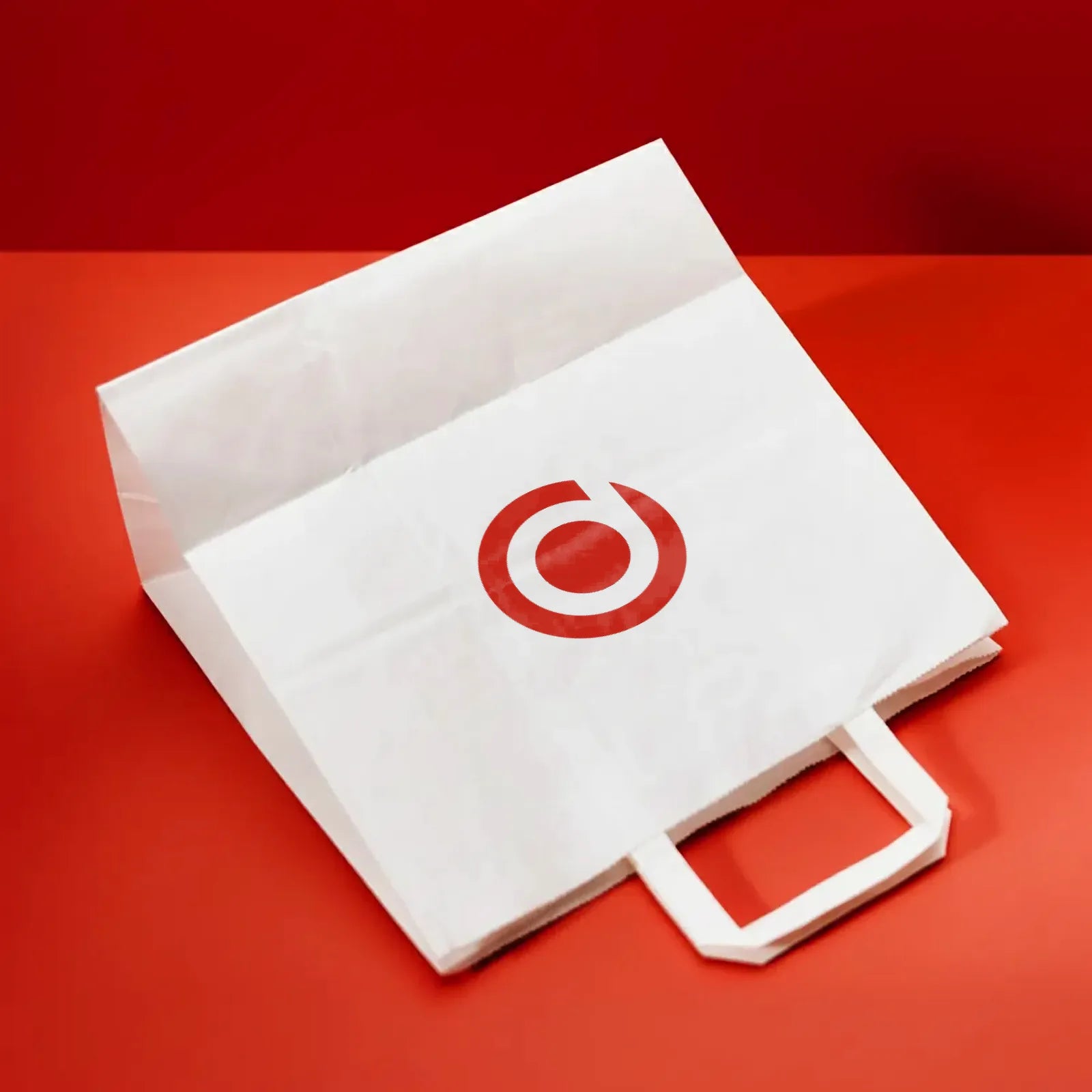 Flat Handle Paper Bags (Takeaway Carrier Bags)-White