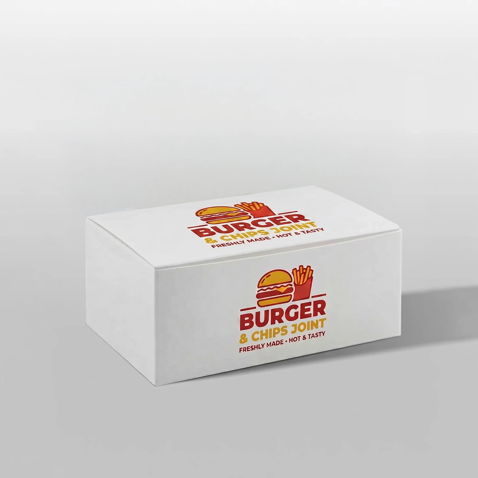 Custom Printed Burger Meal Boxes - Lock Bottom - Foldable - White
