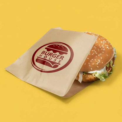 Printed Burger Bag - Kraft