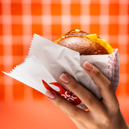 Printed Burger Bag - White