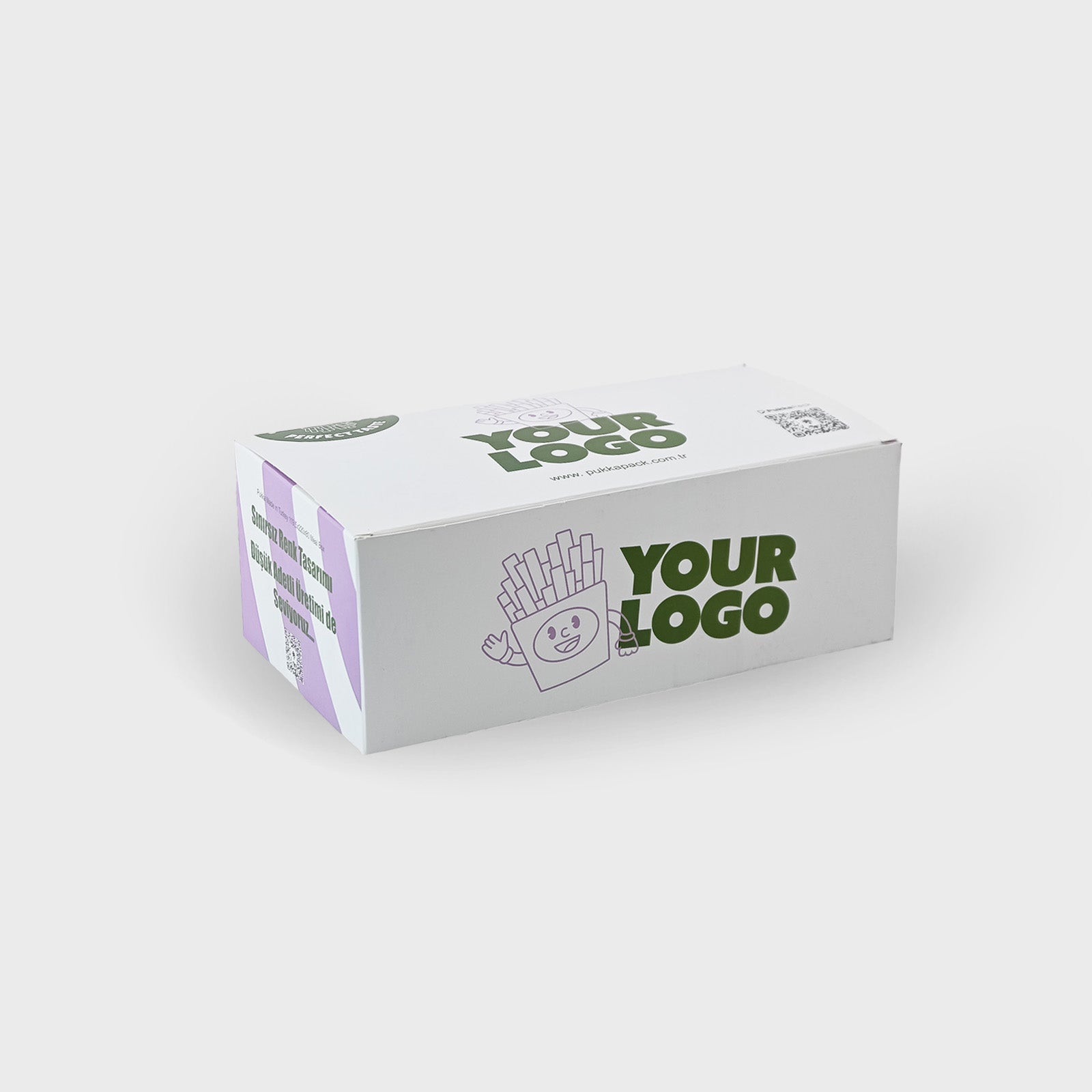 Custom Printed Food Boxes - Lock Bottom - Foldable - White