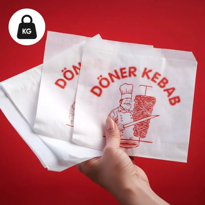 Wholesale Printed Doner Bag by Kg - White