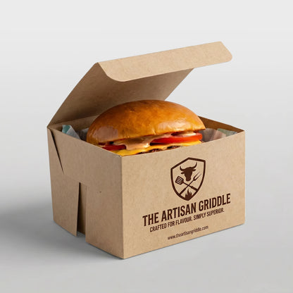 Custom Printed  Burger Box - Easy Assembly - Kraft