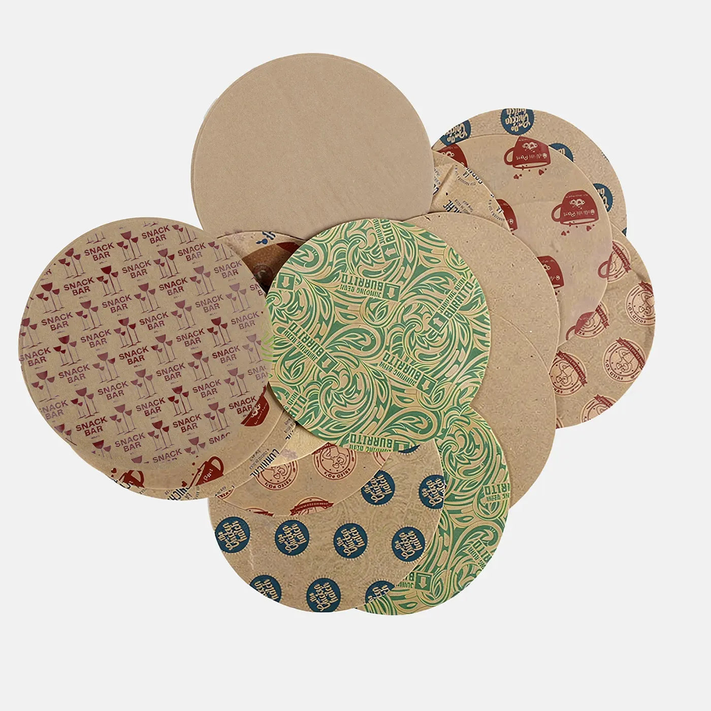 Round Greaseproof Paper – Brown – Custom Printing