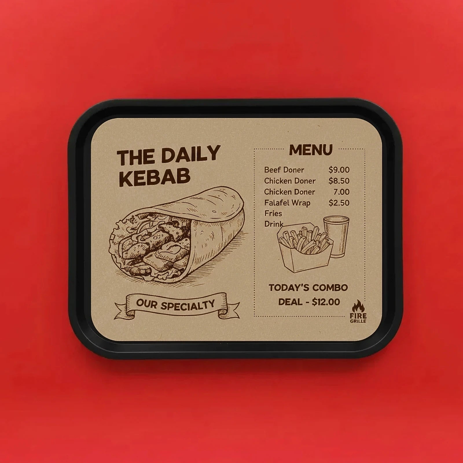 Rounded Edge Tray Liner - 70 gsm - Kraft Paper