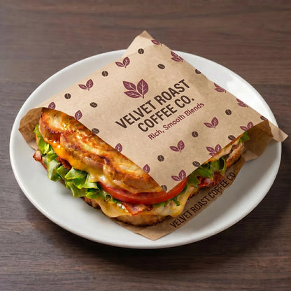 Custom Printed Sandwich Paper Pocket - Kraft